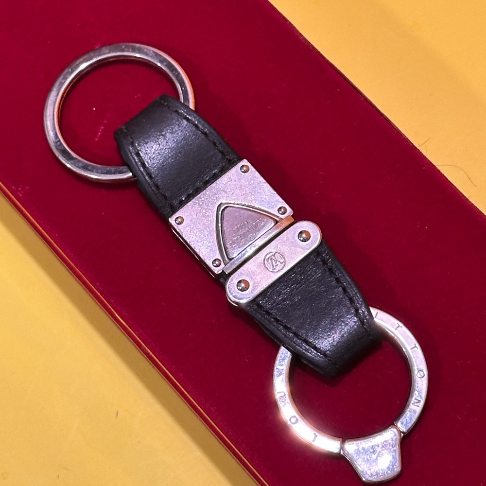 Louis Vuitton Black and Silver Keychain